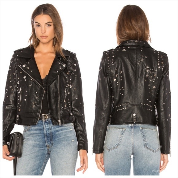 Blank NYC Jackets & Blazers - Blank NYC | Studded Black Leather Moto Jacket